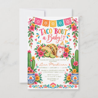 Mexicaanse Taco 'bout A Baby Girl Fiesta Baby Show Kaart