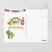 Mexicaanse Taco Bout a Party Birthday Uitnodiging (Achterkant)