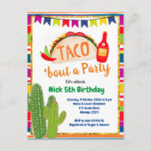 Mexicaanse Taco Bout a Party Birthday Uitnodiging (Voorkant)