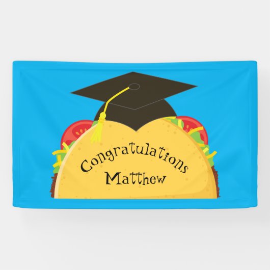 Mexicaanse Taco Fiesta Graduation Party Spandoek (Horizontaal)