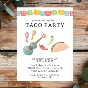 Mexicaanse Taco Nachtfeest Kaart