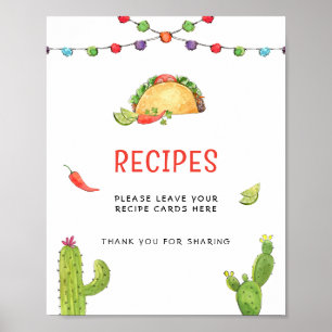 Mexicaanse Taco Recept Kaart tafelteken Poster