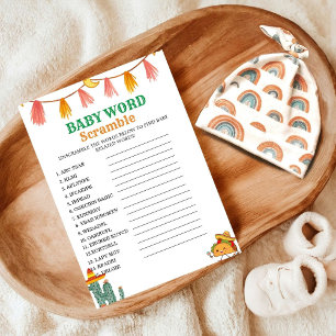 Mexicaanse Taco woord scramble baby shower spel ka Kaart