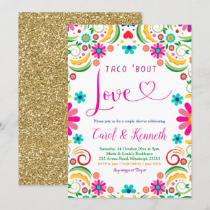 Mexicaanse Taco's bout Love Couple Shower Uitnodig Kaart