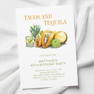 Mexicaanse Tacos en Tequila 40e Verjaardagsfeest Kaart