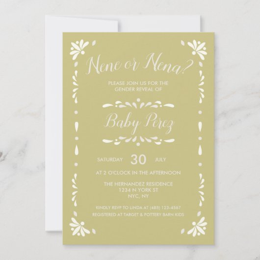 Mexicaanse Talavera Baby Uitnodiging (Voorkant)