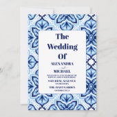 Mexicaanse Talavera Design Bruiloft Kaart (Voorkant)