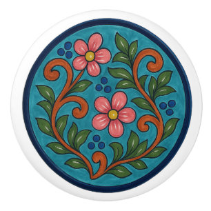 Mexicaanse Talavera Folk Art Keramische Knop