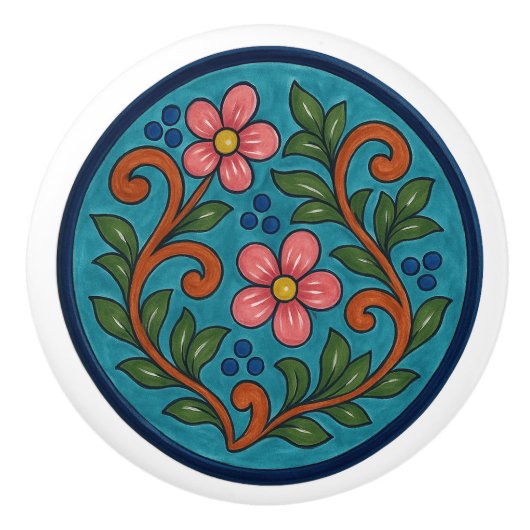  Mexicaanse Talavera Folk Art Keramische Knop (Voorkant)