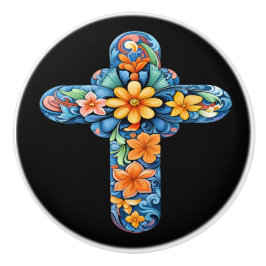 Mexicaanse Talavera Kruis Keramische Knop