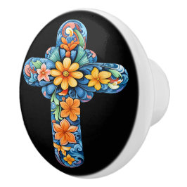Mexicaanse Talavera Kruis Keramische Knop