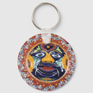 Mexicaanse Talavera-stijl zon Sleutelhanger
