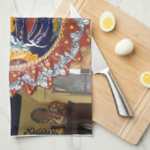 Mexicaanse Talavera-stijl zon Theedoek (Quarter Fold)