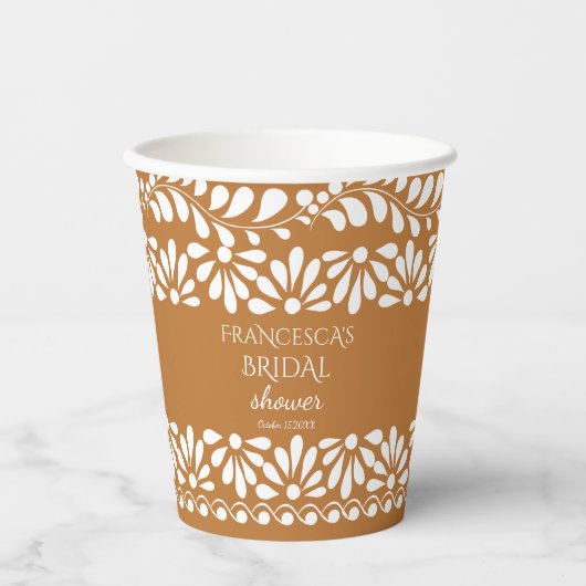 Mexicaanse talavera terracotta vrijgezellenfeest m papieren bekers (Voorkant)