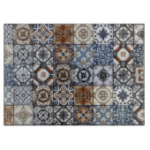 Mexicaanse Talavera Tile Blue Brown print Snijplank (Voorkant)