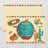 Mexicaanse thema verjaardagsfeestje uitnodiging (Voorkant / Achterkant)