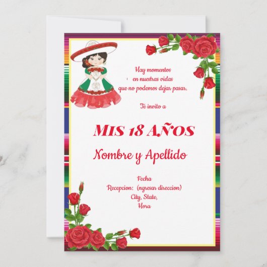 Mexicaanse themauitnodiging kaart (Voorkant)