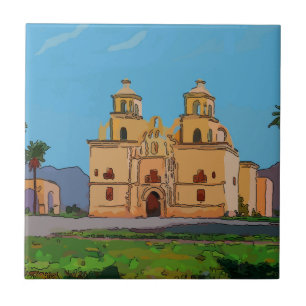 Mexicaanse Tile,Olod Spaanse missie Tegeltje