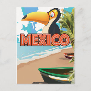 Mexicaanse Toekan Strand Reisposter. Briefkaart