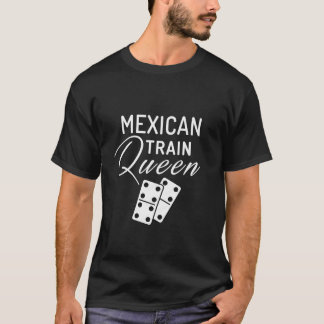 Mexicaanse Trein Koningin Dominoes Grappige Domino T-shirt
