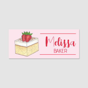 Mexicaanse Tres Leches Cake Chef Dessert Bakkerij Naamplaatje