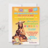 Mexicaanse uitnodiging voor Fiesta Birthday Party (Voorkant)