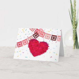 Mexicaanse Valentijnsdag Heart Pinata & Taco Kaart