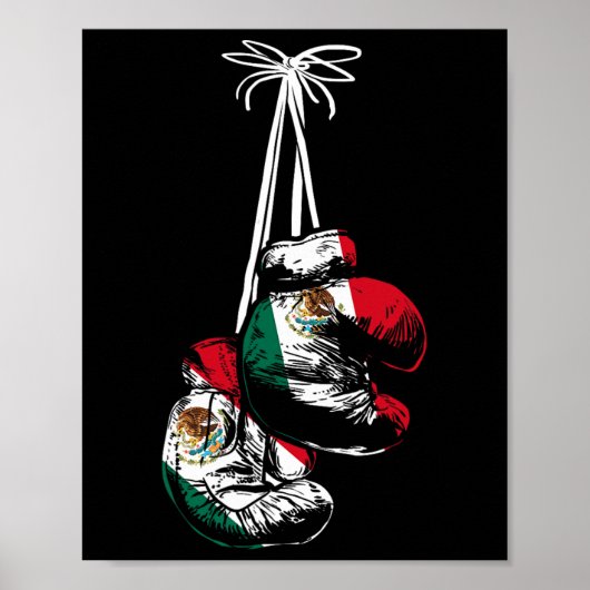 Mexicaanse vlag Boxer Boxing-handschoenen Poster (Voorkant)