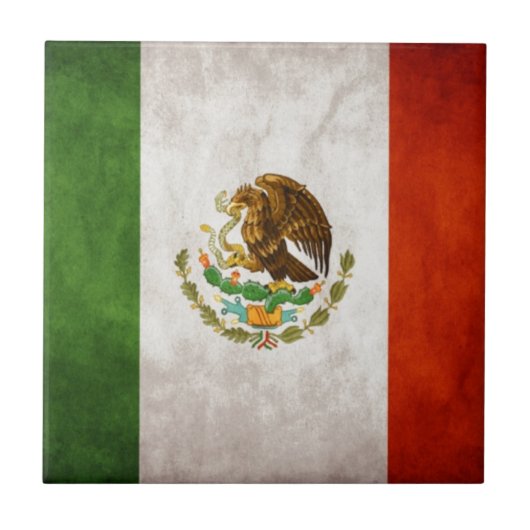 Mexicaanse vlag Design Tegeltje (Voorkant)
