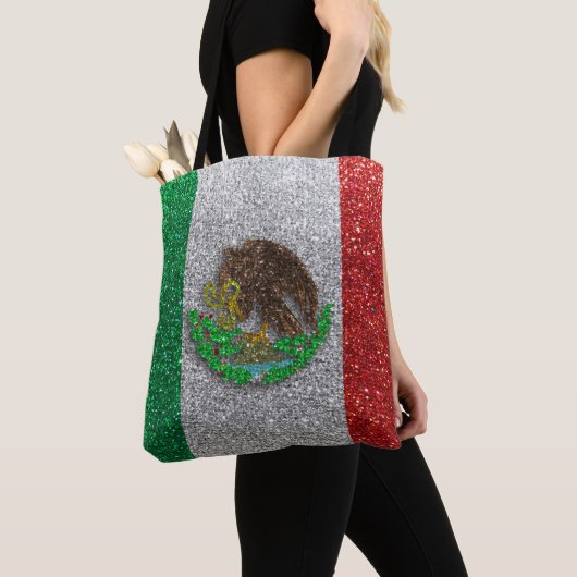 Mexicaanse vlag Glitter Latinx Travel Draagtas (Dichtbij)