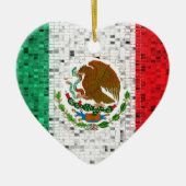 Mexicaanse vlag glitter-versiering keramisch ornament (Voorkant)