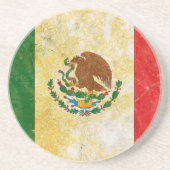 Mexicaanse vlag in Grunge Zandsteen Onderzetter (Voorkant)