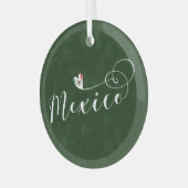 Mexicaanse vlag in het hart, ik hou van Mexico Glas Ornament (Voorkant links)