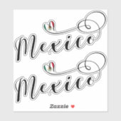 Mexicaanse vlag in het hart, ik hou van Mexico Sticker (Vel)
