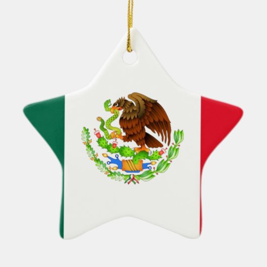 Mexicaanse vlag keramisch ornament (Voorkant)