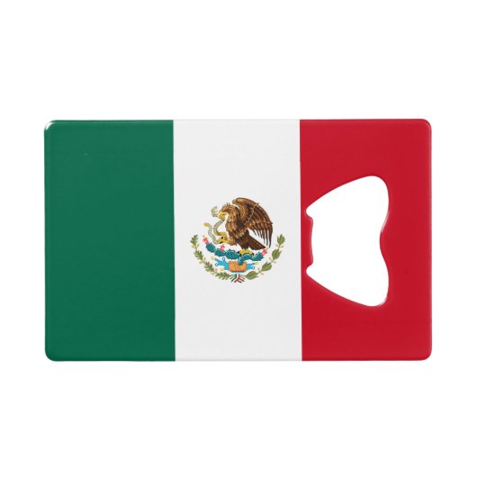 Mexicaanse vlag kredietkaart flessenopener (Achterkant Horizontaal)