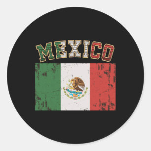 Mexicaanse Vlag Mannen Vrouwen Tiener Kinder Cool  Ronde Sticker
