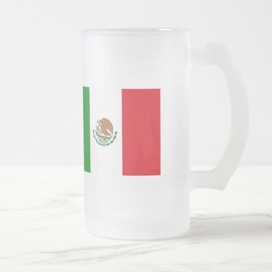 Mexicaanse vlag matglas bierpul (Rechts)