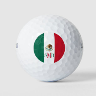 Mexicaanse vlag met aangepaste monogram golfballen