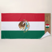 Mexicaanse vlag & Mexico monogram / strandlaken (Voorkant)