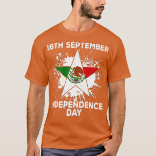 Mexicaanse vlag op 16 september Mexicaans Indepen T-shirt