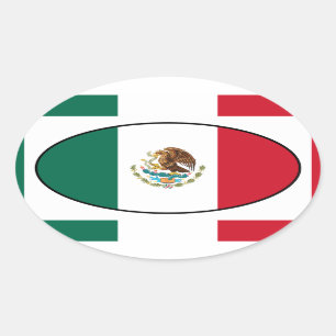 Mexicaanse vlag Oval Sticker