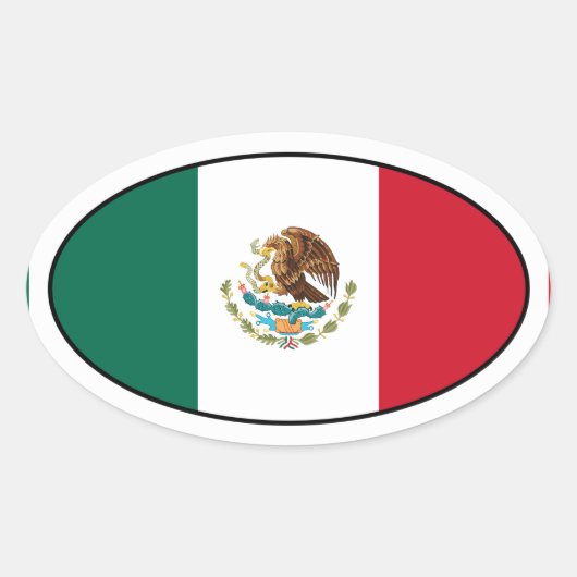 Mexicaanse vlag Ovale Sticker (Voorkant)