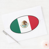 Mexicaanse vlag Ovale Sticker (Envelop)