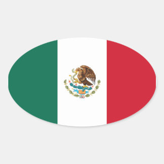 Mexicaanse vlag ovale sticker
