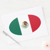 Mexicaanse vlag ovale sticker (Envelop)