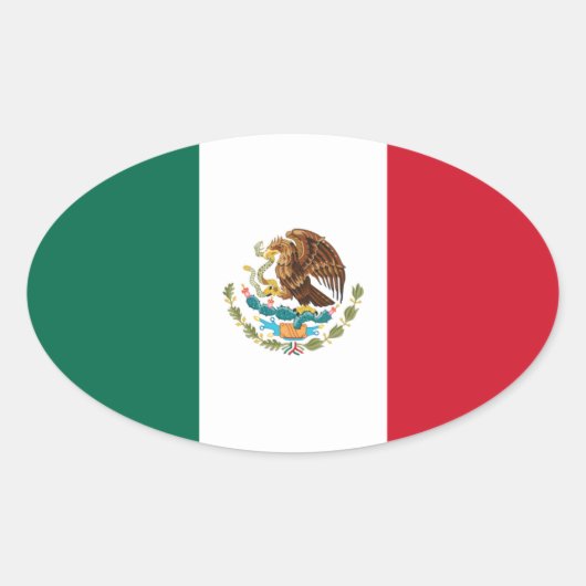 Mexicaanse vlag Ovale Sticker (Voorkant)