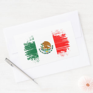Mexicaanse vlag rechthoekige sticker