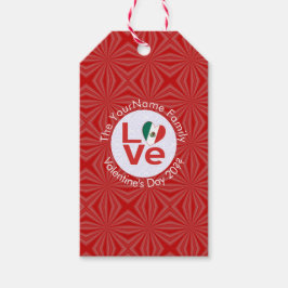 Mexicaanse vlag rode liefde cadeaulabel