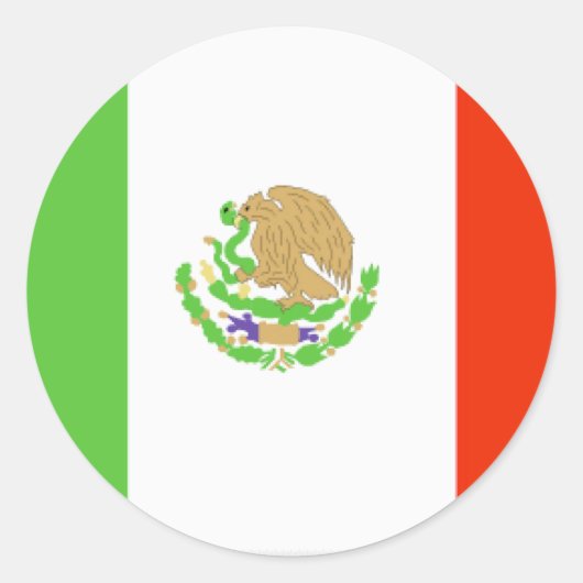 Mexicaanse vlag ronde sticker (Voorkant)